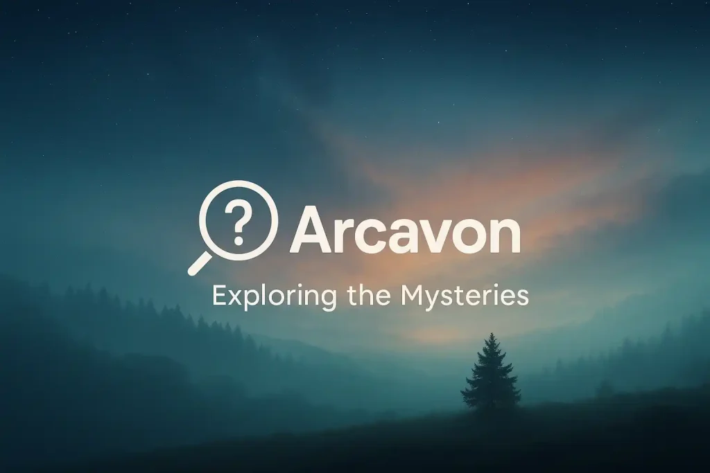 Arcavon logo with tagline "Explore the Mysteries" – homepage banner image