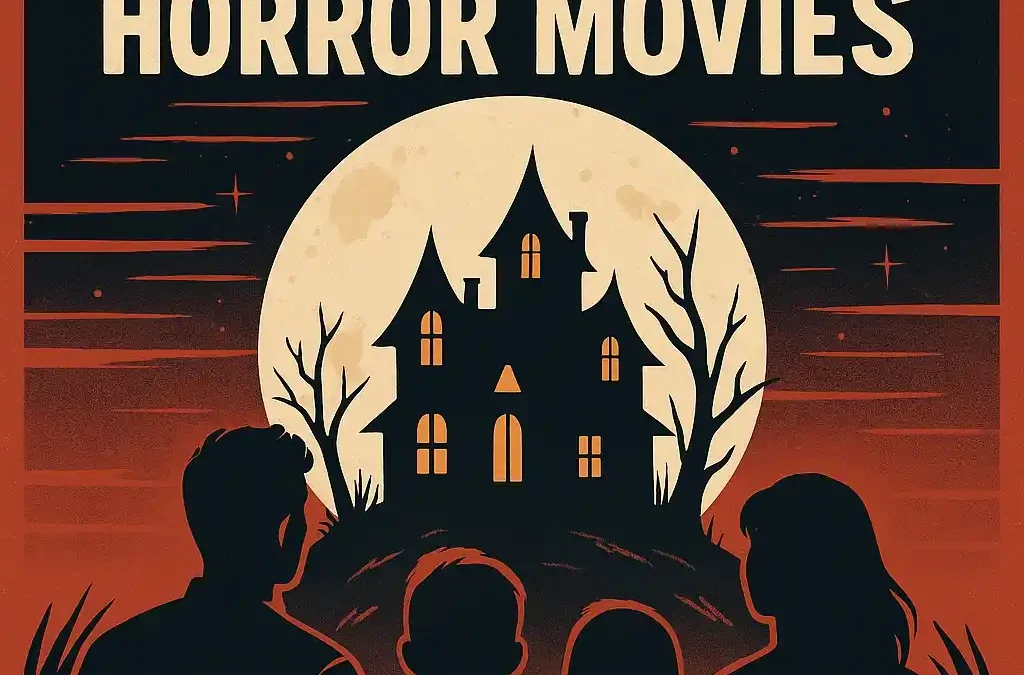 "Benefits of Watching Horror Movies - haunted house illustration"