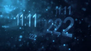 A symbolic digital illustration representing the psychology of repeating numbers and human perception
